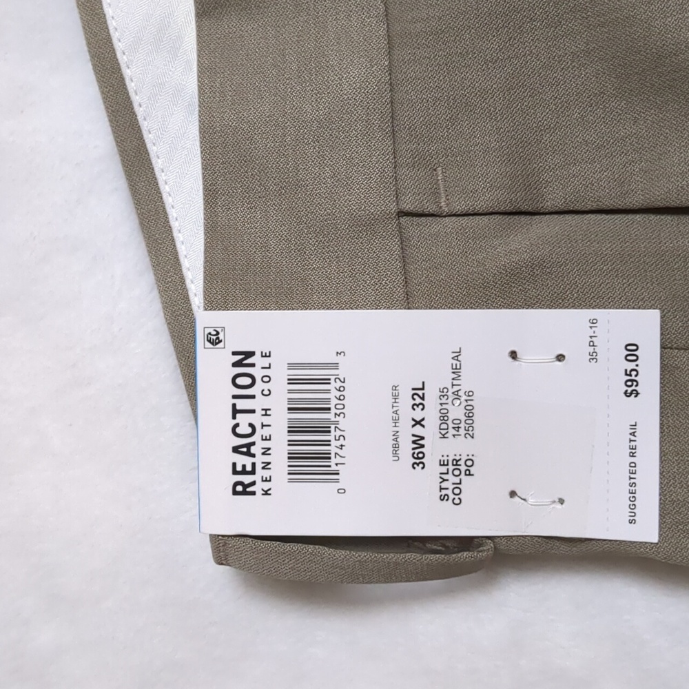 Kenneth Cole Reaction Men's Tan Slim Fit Pants - Picture 3 of 4